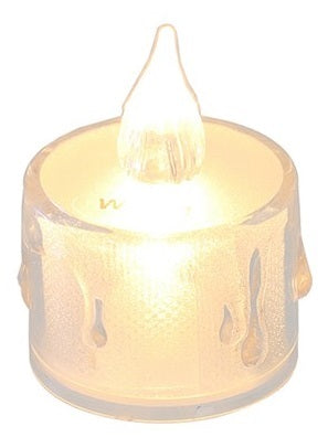 Flameless LED Tealight warm white variant glowing with crystal-effect drip body