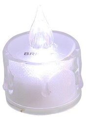 Flameless LED Tealight bright white variant glowing with crystal-effect drip body