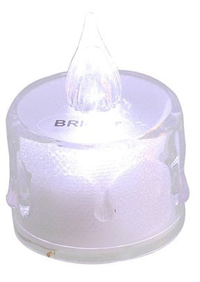 Flameless LED Tealight bright white variant glowing with crystal-effect drip body