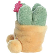 Seyla the Succulent Palm Pals plush, rear view showing sandy pot plant body and fluffy feet, white background