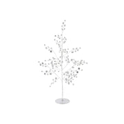Silver wire shimmer tree with crystal-effect stones on a circular base against a white background