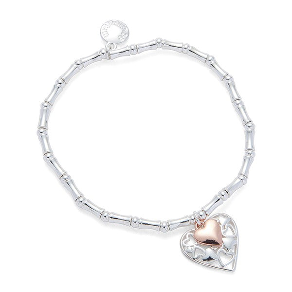 Filigree Two Tone Hearts Bracelet