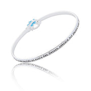 Forget Me Not bangle engraved with remembrance verse, back view