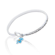 Forget Me Not bangle engraved with remembrance verse, side view