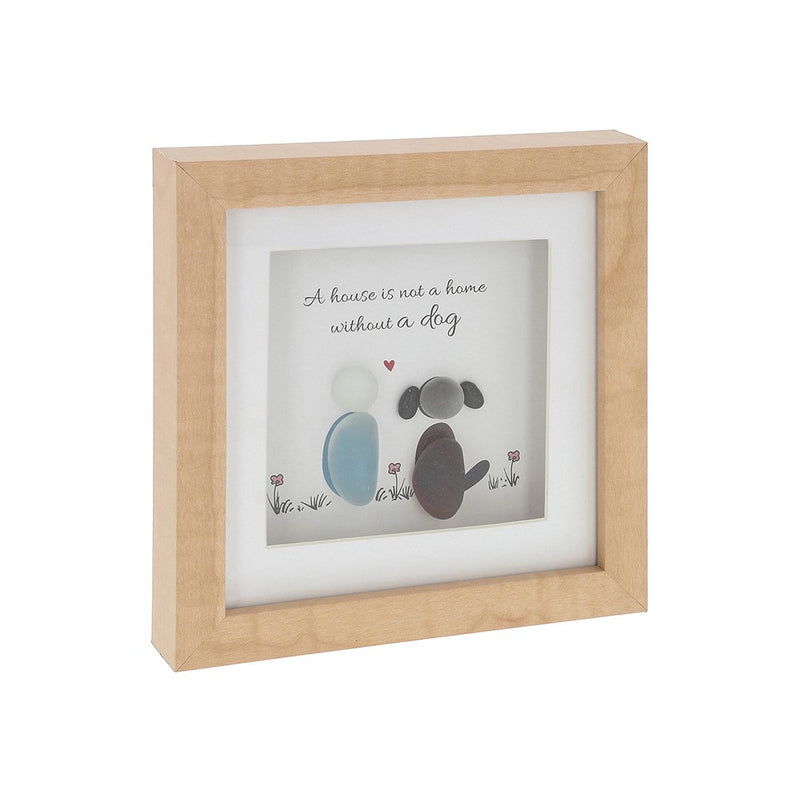 Pebble Glass Sqaure Plaque Dogs