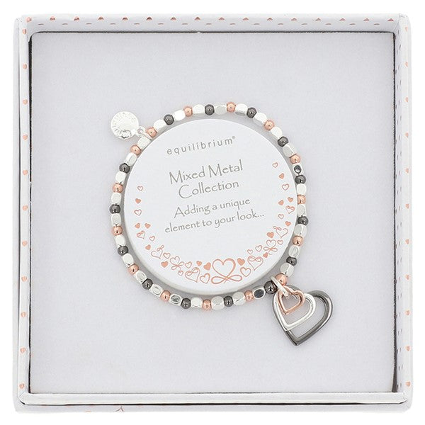 Mixed Metal Triple Heart Bracelet