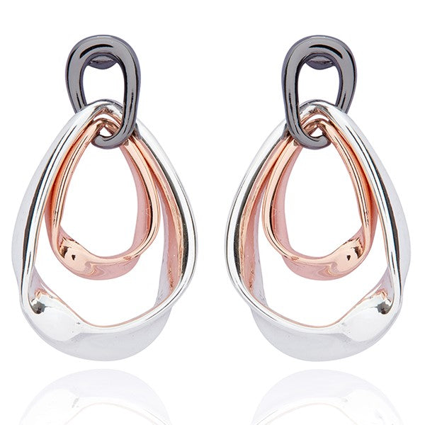 Mixed Metal Eternal Teardrop Earrings