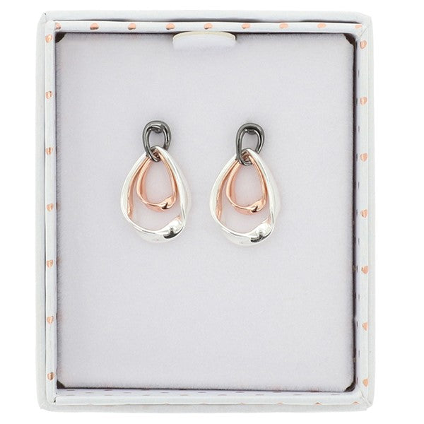 Mixed Metal Eternal Teardrop Earrings