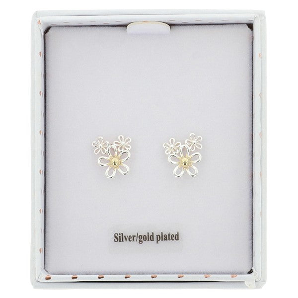 Filigree Two Tone Daisies Earrings