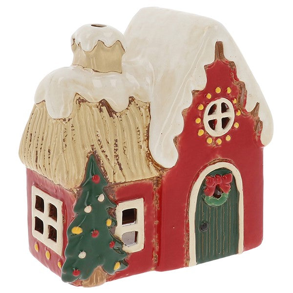 Village Pottery Christmas Round Window Tealight Holder