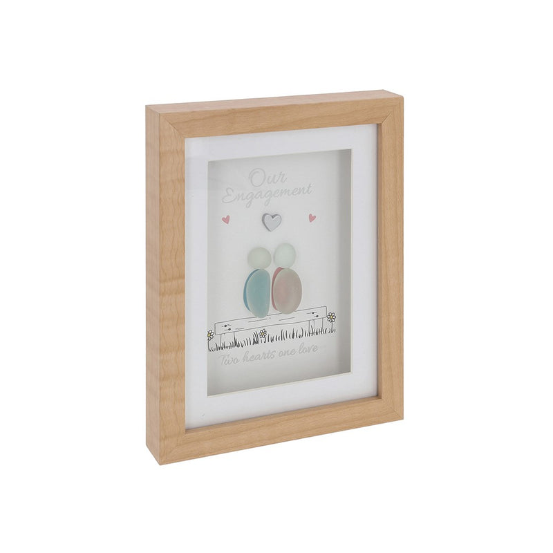 Pebble Glass Portrait Plaque Engagement