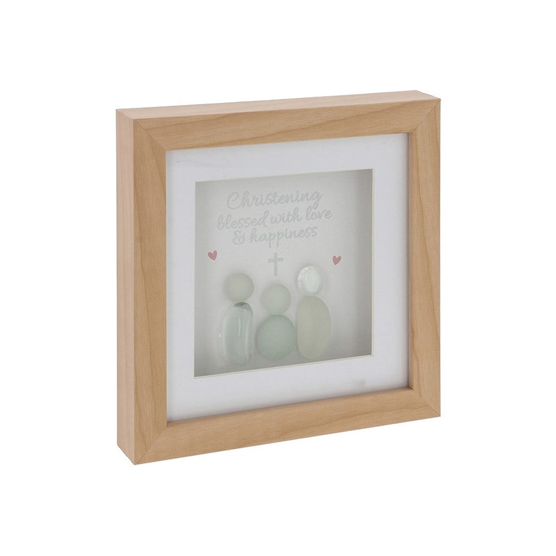 Pebble Glass Square Plaque Christening