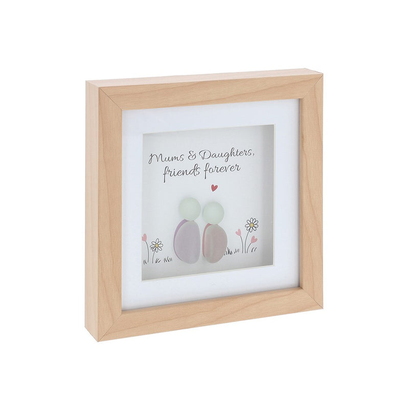 Pebble Glass Square Plaque Mum/Daughter