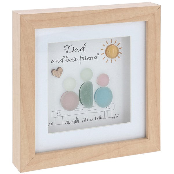 Pebble Glass Square Plaque Dad
