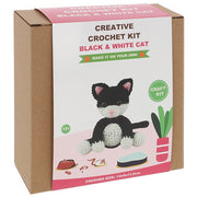 Creative Crochet Black and White Cat kit box by Shudehill, craft kit for children aged 10 and up