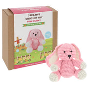 Creative Crochet Pink Bunny kit box by Shudehill, craft kit for children aged 10 and up
