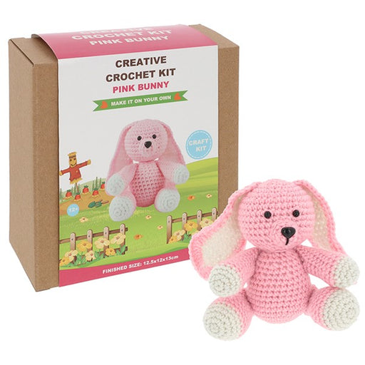 Creative Crochet Pink Bunny kit box by Shudehill, craft kit for children aged 10 and up