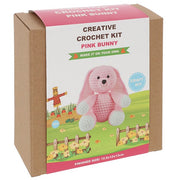 Creative Crochet Pink Bunny kit box by Shudehill, craft kit for children aged 10 and up