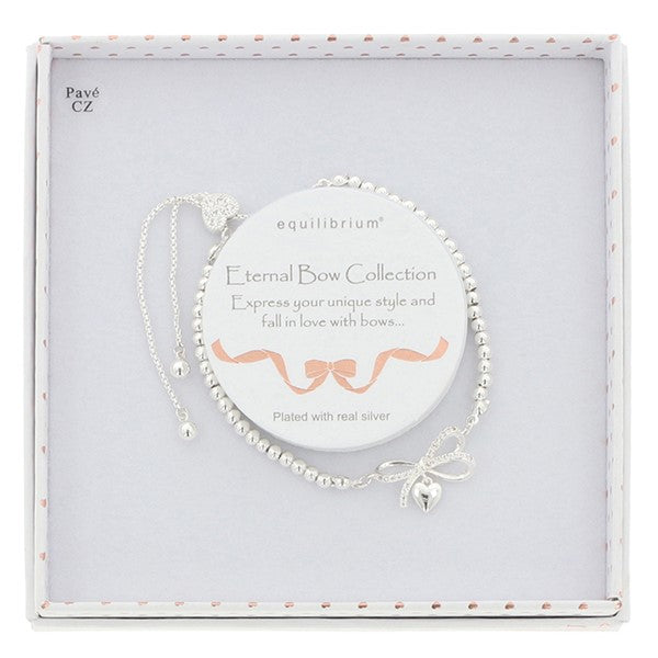 Eternal Bow Hanging Heart Bracelet