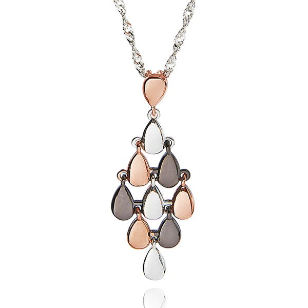 Mixed Metal Diamond Shape Necklace