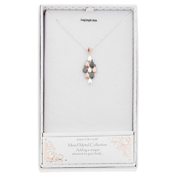 Mixed Metal Diamond Shape Necklace