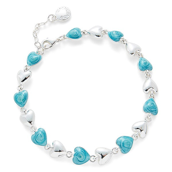 Iced Gem Hearts Silver Plated Bracelet