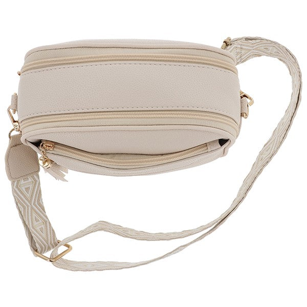 Front Pocket Cross Body Bag Cream