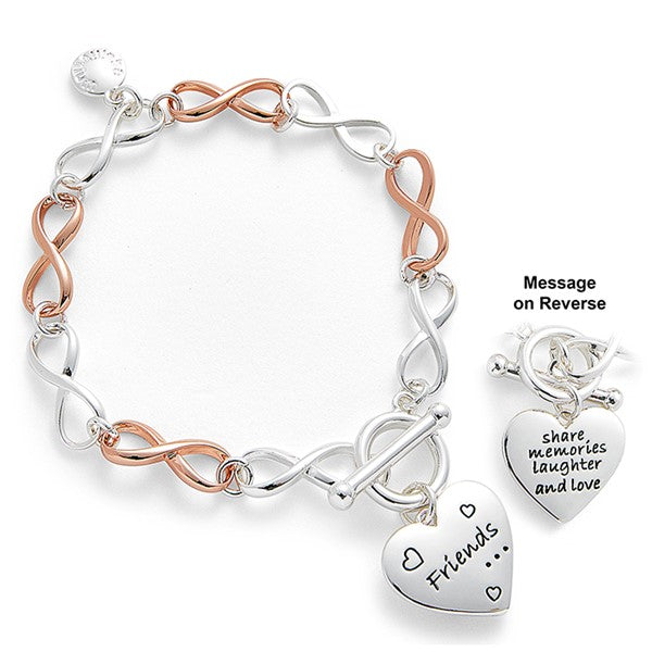 Two Tone Eternal Message Bracelet Friends