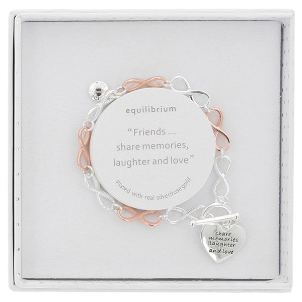 Two Tone Eternal Message Bracelet Friends