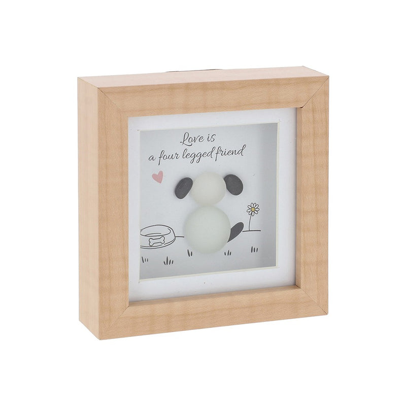 Pebble Glass Mini Plaque Dog