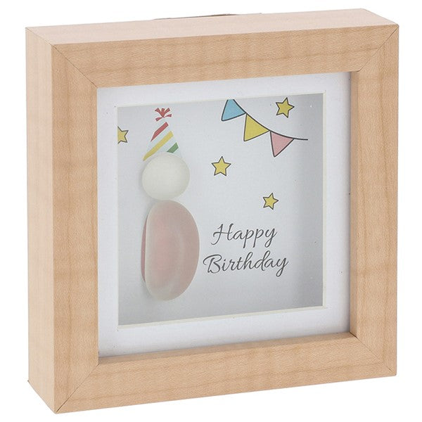 Pebble Glass Mini Plaque Birthday