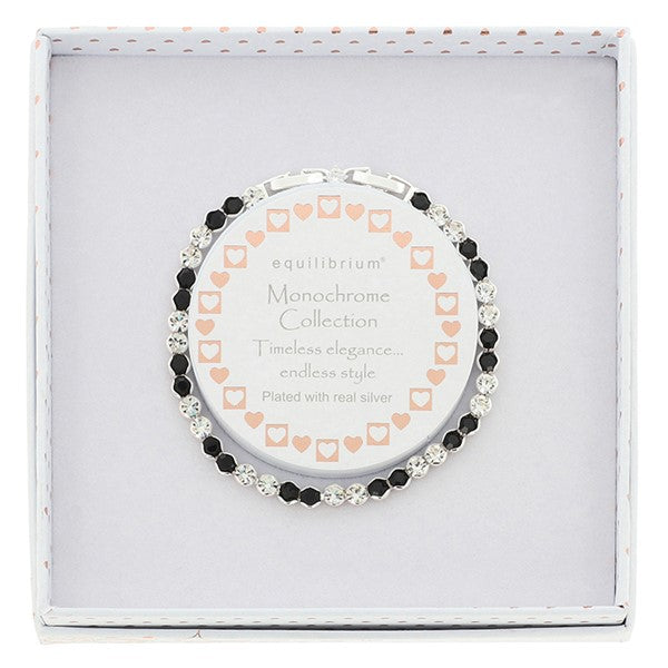 Monochrome Silver Plated Tennis Bracelet