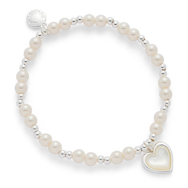Pearl & Mother of Pearl Silver Plated Heart