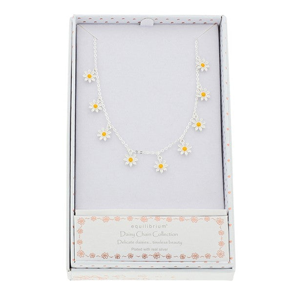 Daisy Chain Ditsy Daisies Silver Plated Necklace