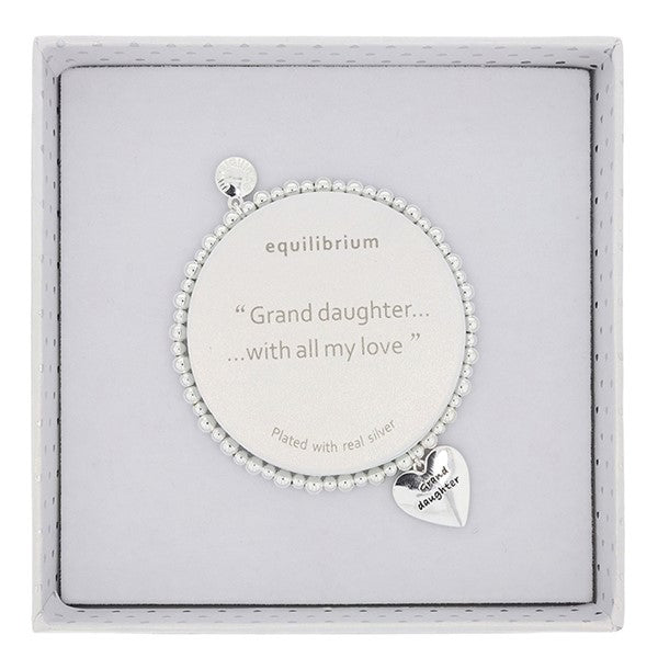 Treasured Sentiment Silver Plated Bracelet Granddaughter