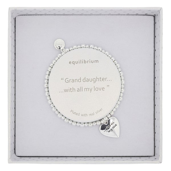 Treasured Sentiment Silver Plated Bracelet Granddaughter
