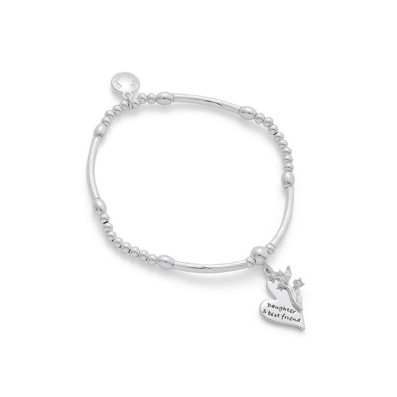 Floral Sentiment Silver Plated Bracelet Daughter