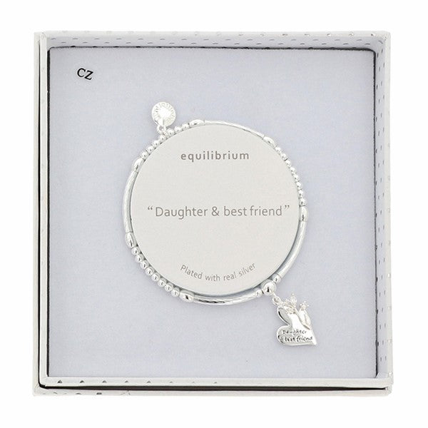Floral Sentiment Silver Plated Bracelet Daughter
