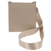 Equilibrium Messenger Crossbody Bag in cream/beige – rear view showing plain back panel and wide ribbed strap