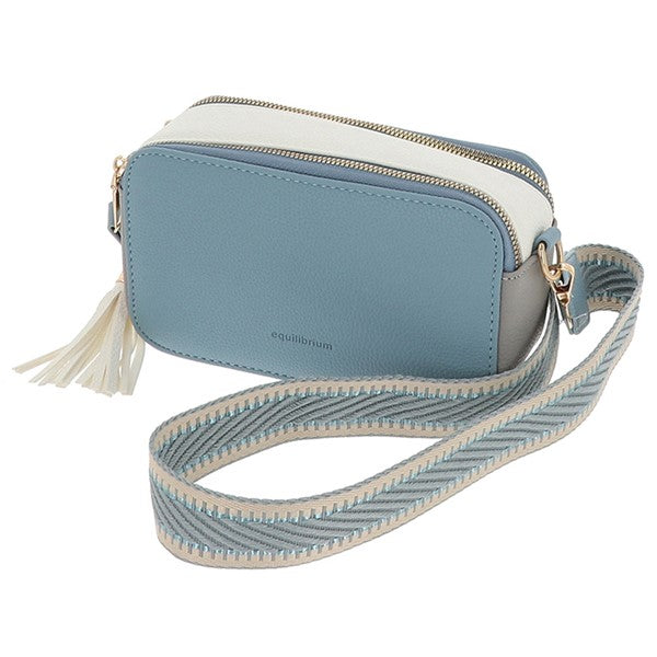 Equilibrium - Tri Colour Crossbody Bag Teal Grey