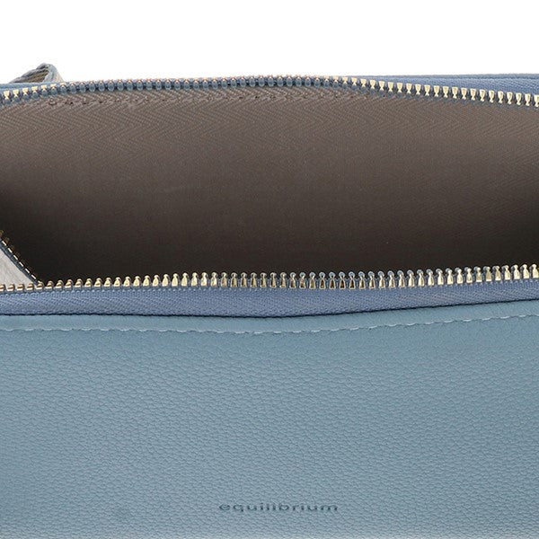 Equilibrium - Tri Colour Crossbody Bag Teal Grey