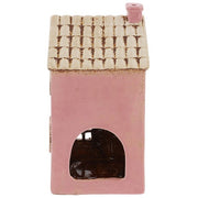 Rear view of Village Pottery wine bar tea light holder showing cut-out arch for tea light access