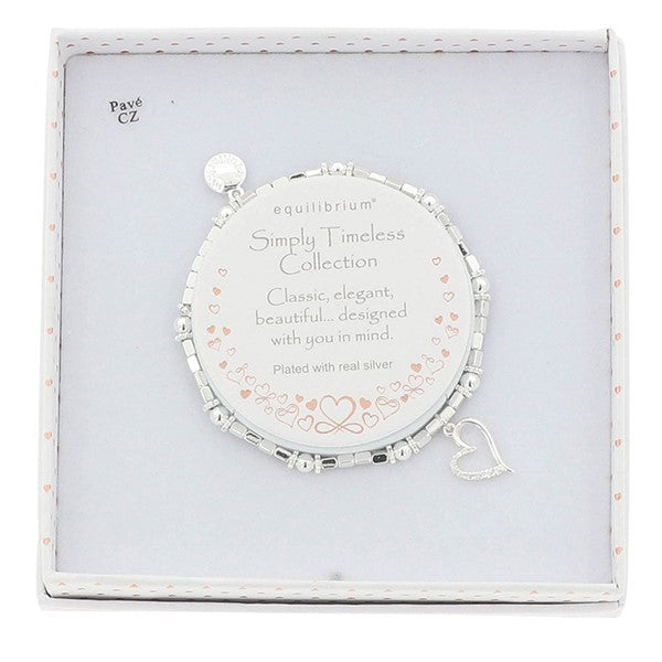 Equilibrium Simply Timeless Collection bracelet presented in gift box, Simply Timeless Collection, plated with real silver