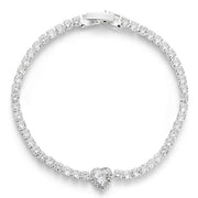 Equilibrium Radiance bracelet with a line of sparkling stones, a heart-shaped detail and clasp fastening