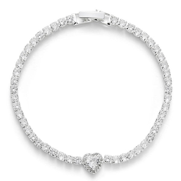 Equilibrium Radiance bracelet with a line of sparkling stones, a heart-shaped detail and clasp fastening