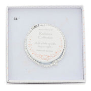 Equilibrium Radiance heart bracelet displayed in its presentation box with the message ‘Add a little sparkle day or night