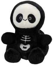 Front view of Skelly the Skeleton Palm Pal showing the skeleton ribcage and heart detail on the chest