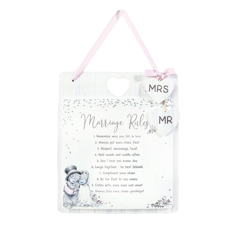 Marriage Rules Plaque with Mr and Mrs hanging hearts, perfect wedding or anniversary gift – Little Monkey Gifts
