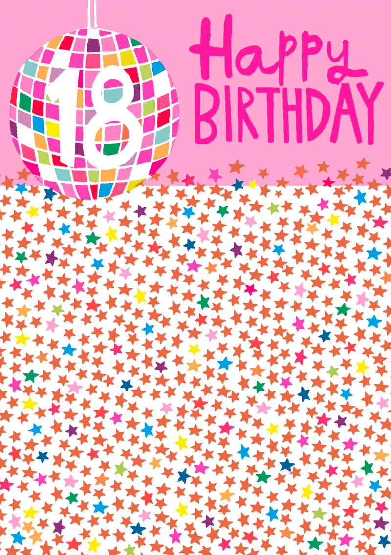 Age 18 disco ball birthday card by Paper Salad
