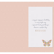 Inside verse of auntie birthday card with flowers and butterflies – Little Monkey Gifts